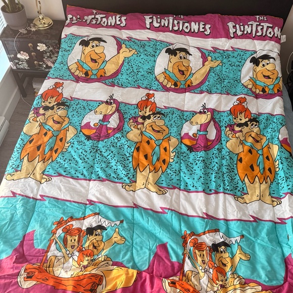 Vintage The Flintstones Cartoon Blanket 85” x 62” - Picture 6 of 7